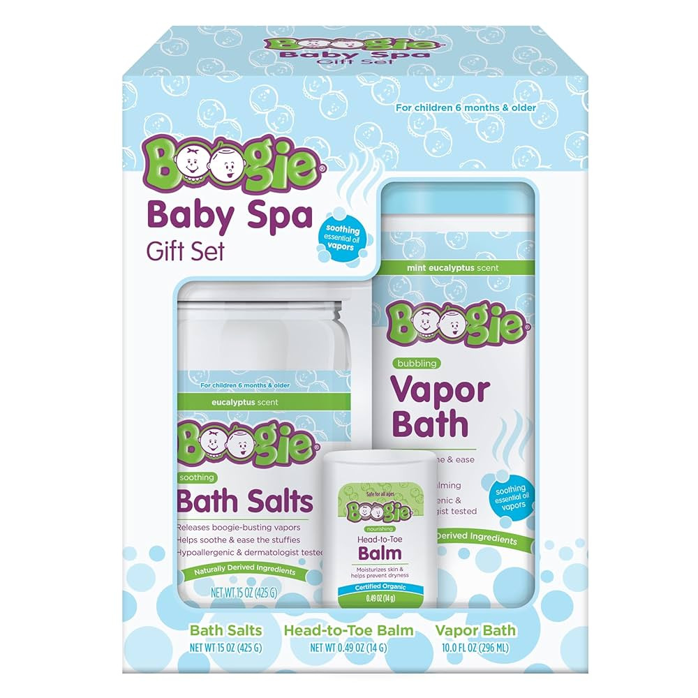 Boogie Spa Kit, Includes Boogie Kids Bath Salts, Eucalyptus, 15 oz (Pack of 1) Vapor Bath 10 Fl o... | Amazon (US)