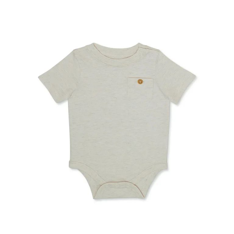 Garanimals Baby Boy Short Sleeve Solid Pocket Bodysuit, Sizes 0-24 Months | Walmart (US)