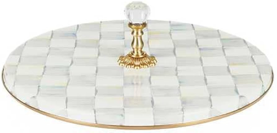 MACKENZIE-CHILDS Cheese Course, Cute Cheese Board and Serving Board for Charcuterie, Gray-and-White Sterling Check | Amazon (US)