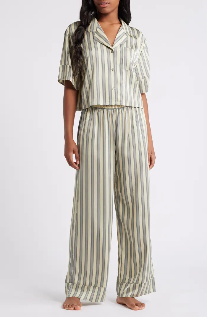 Open Edit Boxy Everyday Satin Pajamas | Nordstrom | Nordstrom