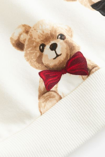 Printed sweatshirt - White/Teddy bears - Kids | H&M GB | H&M (UK, MY, IN, SG, PH, TW, HK)