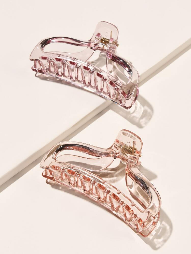 Transparent Hair Claw Clip - 2pcs | SHEIN