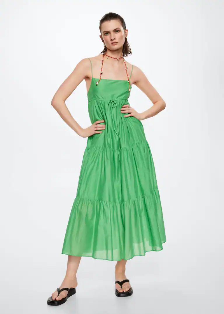 Flowy long dress -  Women | Mango USA | MANGO (US)