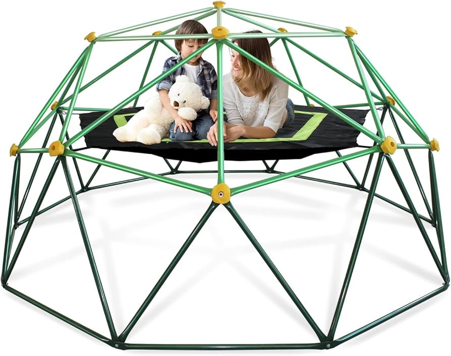 10FT Climbing Dome with Hammock, Dome Climber for Kids 3 to 8, Weight Capability 1000LBS, Rust an... | Amazon (US)