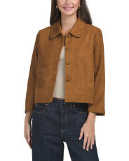 Faux Suede Peter Pan Collar Jacket | Women | Marshalls | Marshalls