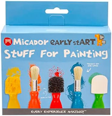 Micador Early Start Stuff for Painting, 5-Piece Set - 3 Sponge + 2 Durable Bristle Brushes - Easy... | Amazon (US)