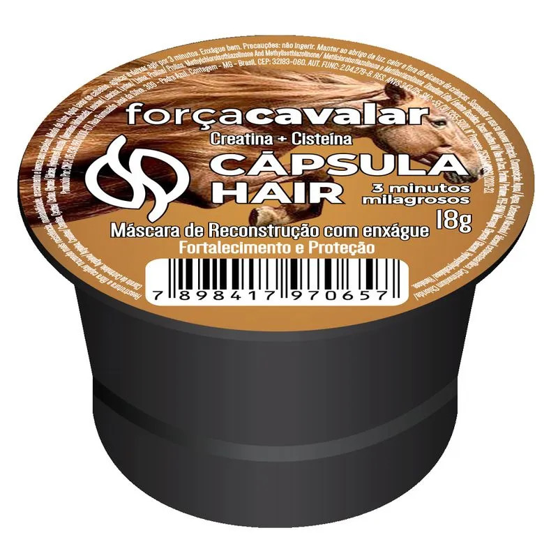 Cápsula Hair Hidratante Força Cavalar 18g - Lojas REDE: A Maior Rede de Cosméticos do Brasil! | LOJAS REDE (BR)