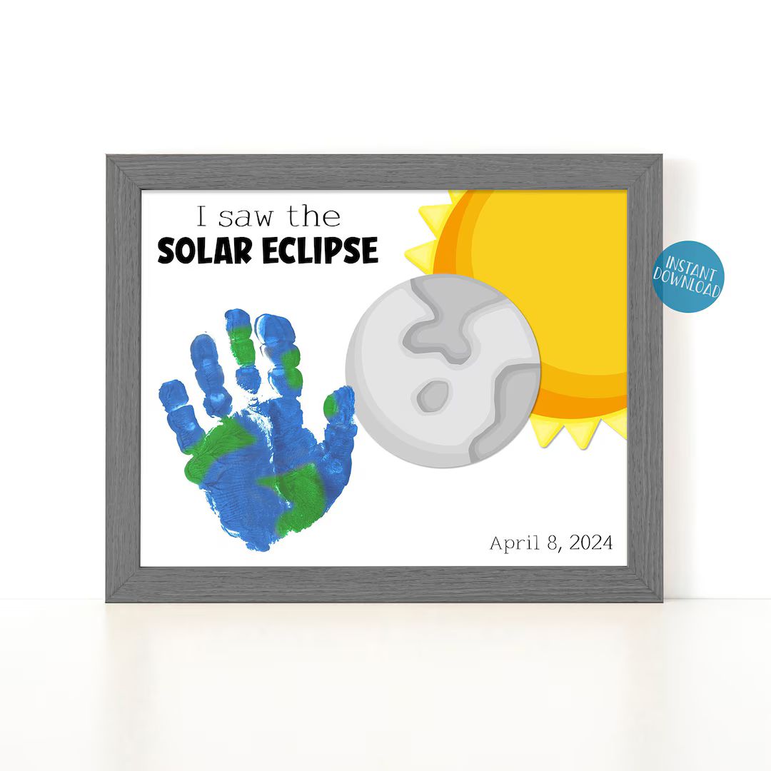 Solar Eclipse 2024 Handprint Craft for Kids, Science Craft for School, Preschool Handprint Art, E... | Etsy (US)