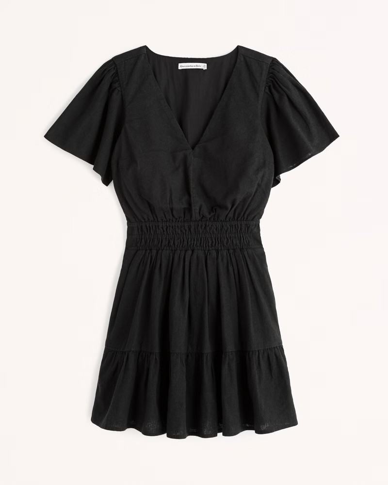 Smocked Waist Tiered Mini Dress | Abercrombie & Fitch (US)