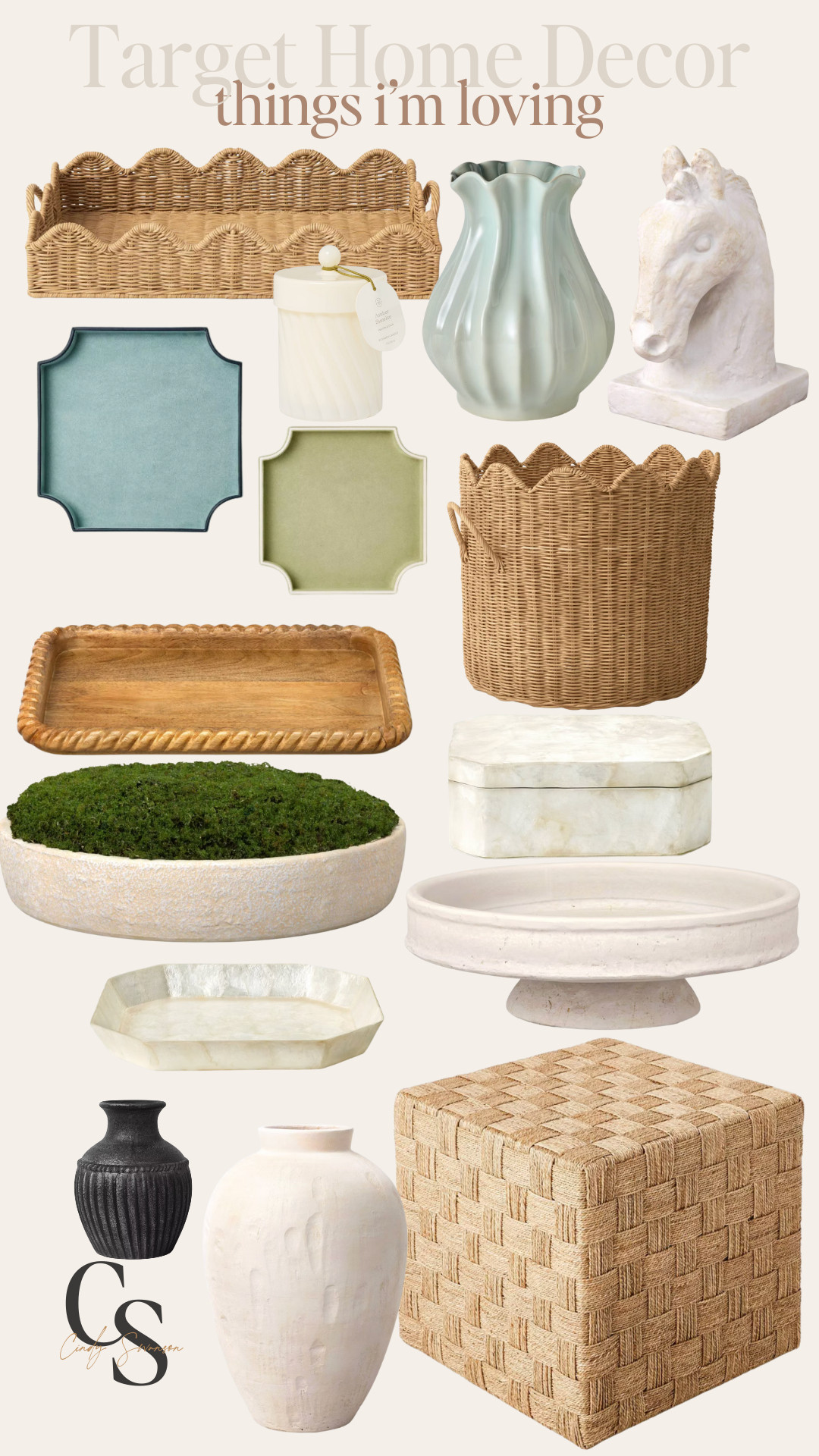 Some new Target home decor I love so much! Perfect for spring with the lighter, coastal colors and warm woven textures! Scallops are very in right now and I love how these baskets feature them in a subtle but beautiful way!  

 #LTKU #LTKHome #LTKFindsUnder50