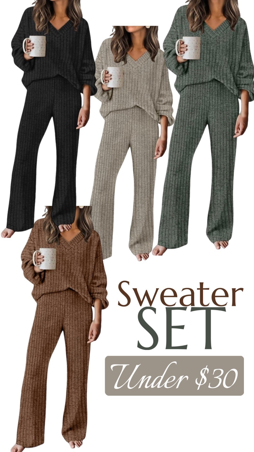 Sweater Set Under $30 - Lots of colors! 

#LTKGiftGuide #LTKSaleAlert #LTKFindsUnder50