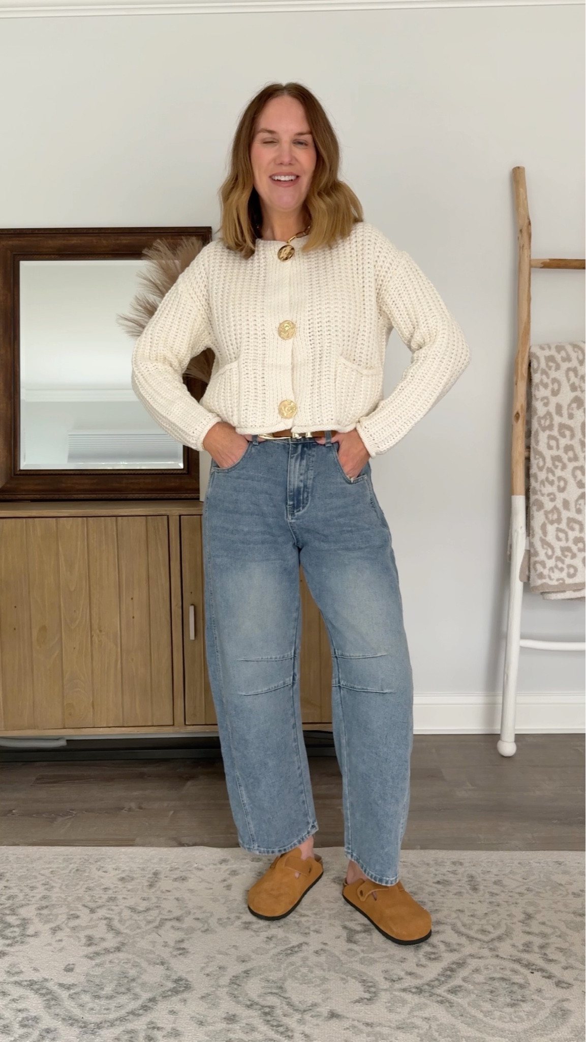 Chunky sweater cardigan, size medium
Fall outfit, barrel jeans

#LTKSeasonal #LTKFindsUnder50 #LTKStyleTip