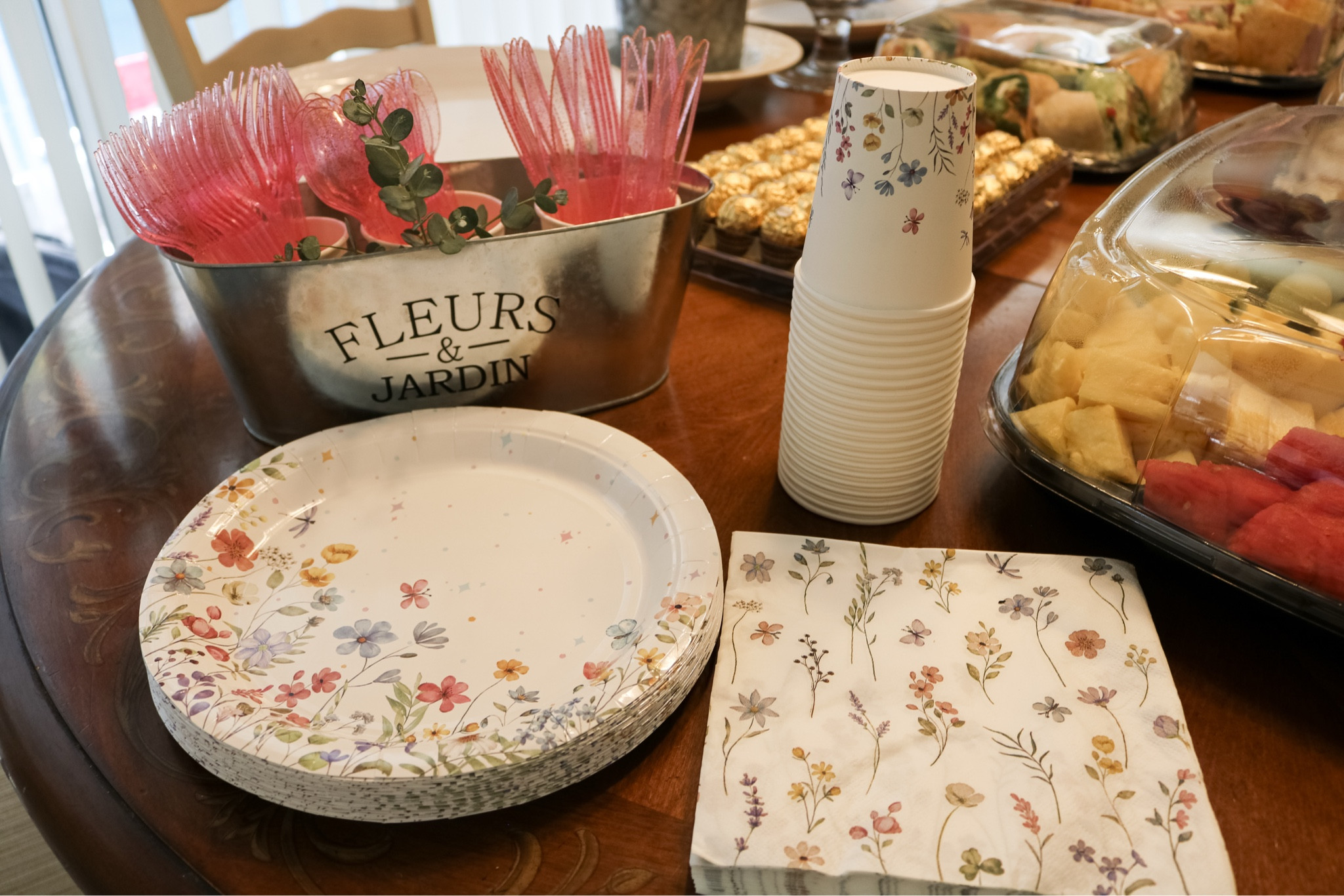 Wildflower plates, cups, napkins, and pink utensils for a fairy birthday party  

#LTKParties