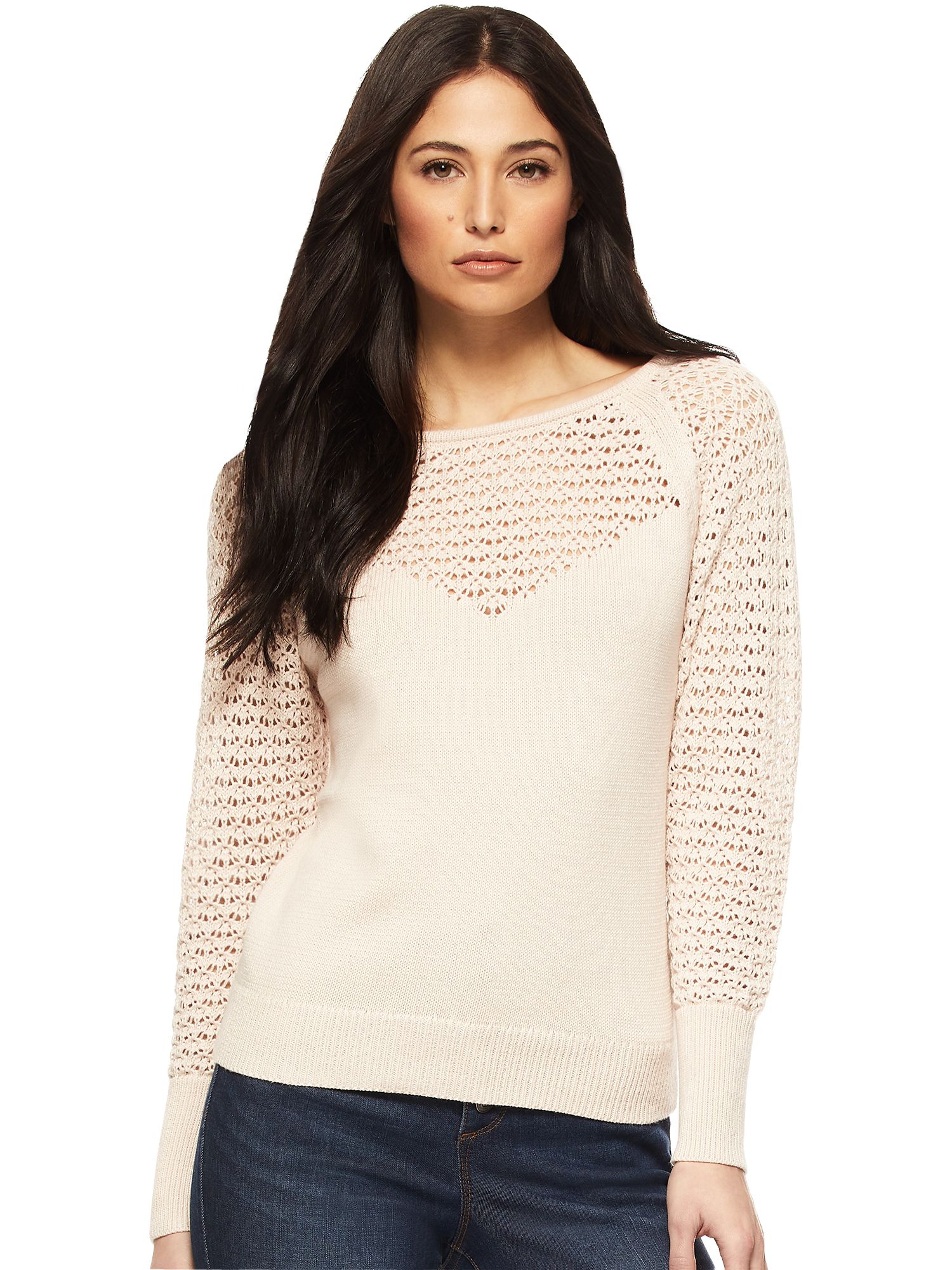 Sofia Jeans by Sofia Vergara Women's Long Sleeve Open Knit Scoop Back Sweater - Walmart.com | Walmart (US)