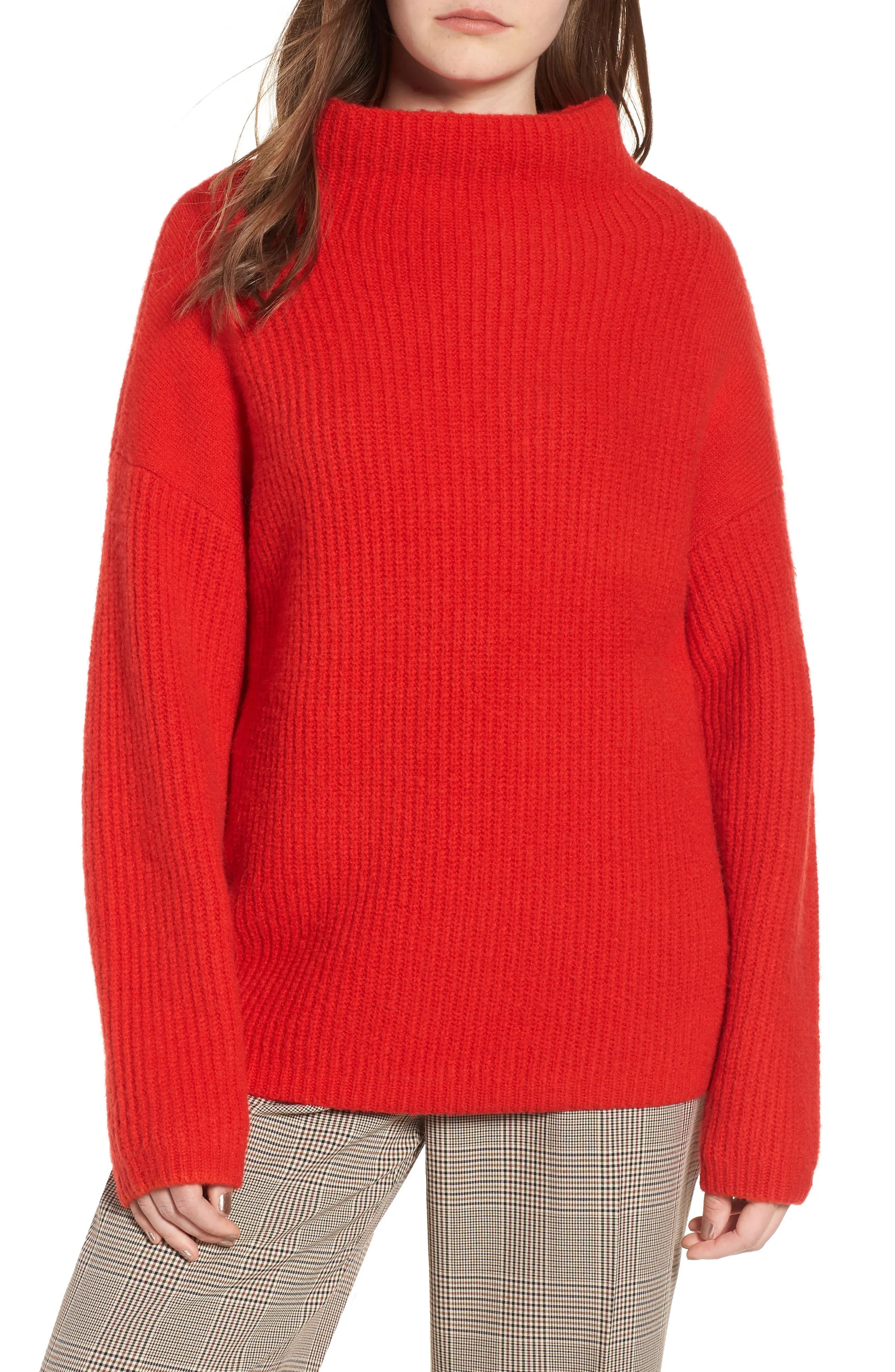 Trouvé Rib Funnel Neck Sweater | Nordstrom