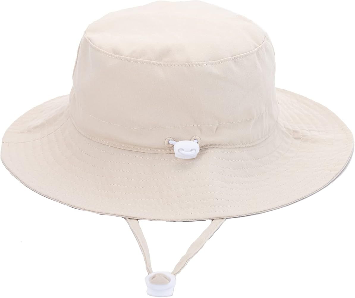 Baby Sun Hat UPF 50+ Sun Protection Adjustable & Wide Brim Toddler Sun Hat Baby Summer Beach Hat ... | Amazon (US)