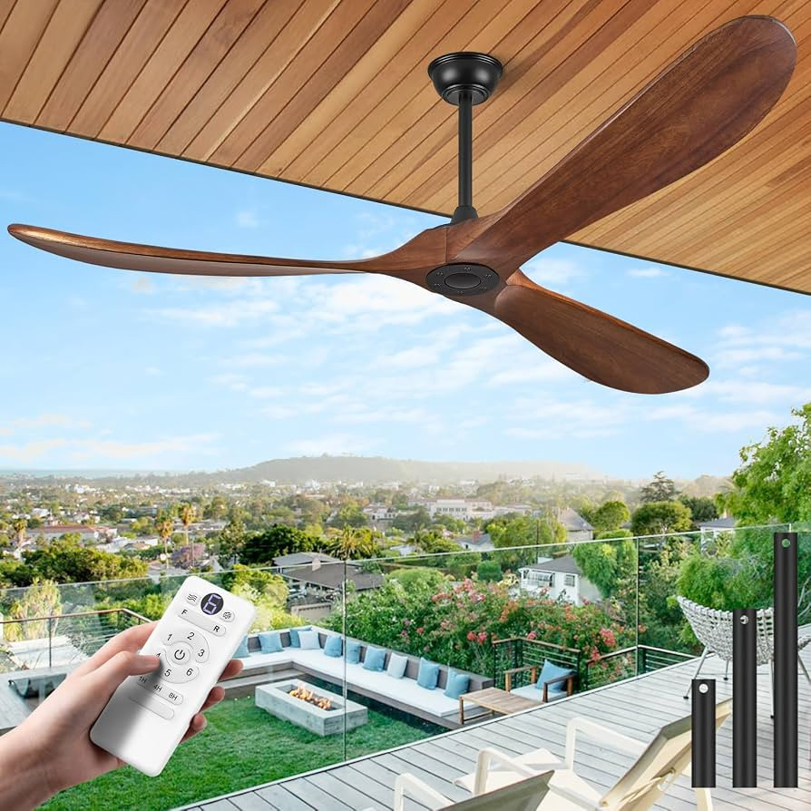 ABZ Ceiling Fans without Lights - 72 Inch Outdoor Ceiling Fans no Lights with Remote Control, 3 B... | Amazon (US)