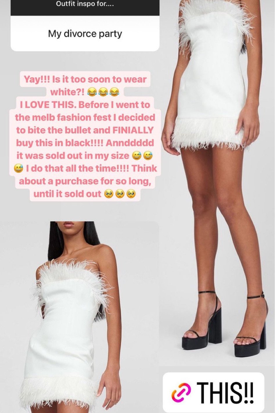 Divorce party.. say less 🤍

Shop the dress below 

#LTKaustralia #LTKstyletip #LTKFind