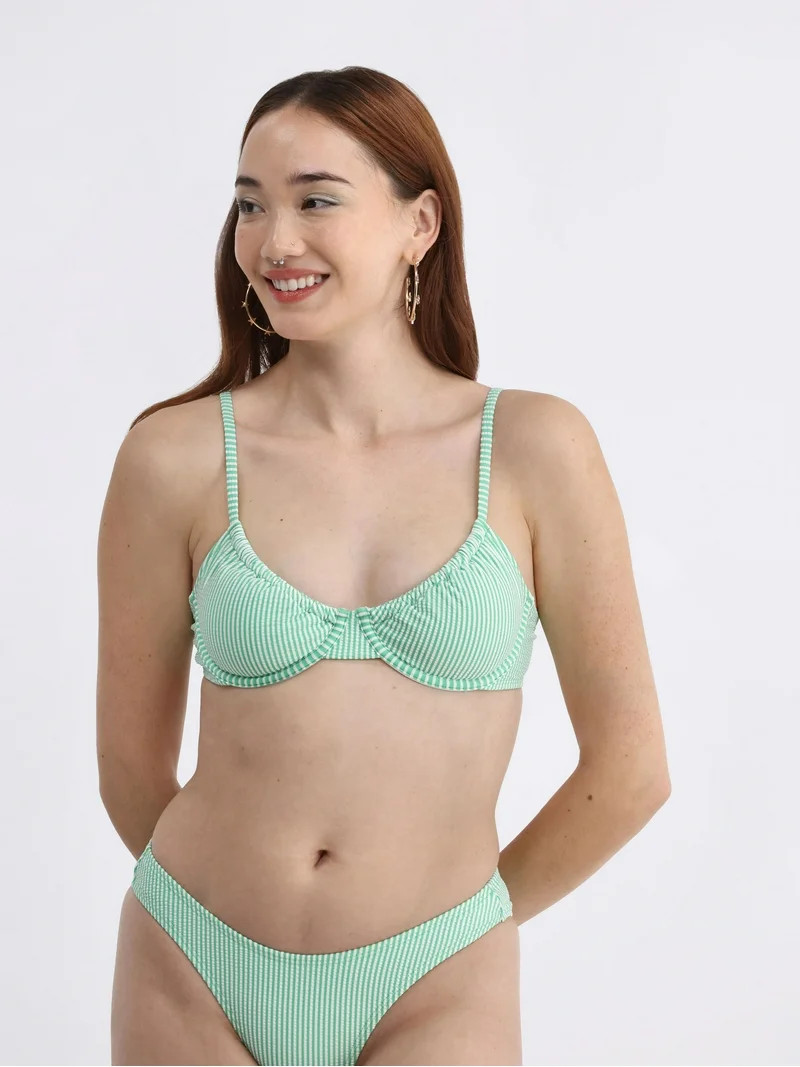 No Boundaries Women's Underwire Bralette Swim Top with Tunneled Neckline, Sizes XXS-XXL - Walmart... | Walmart (US)