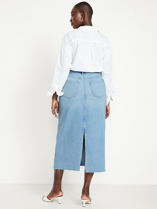 Mid-Rise Jean Maxi Skirt | Old Navy (CA)