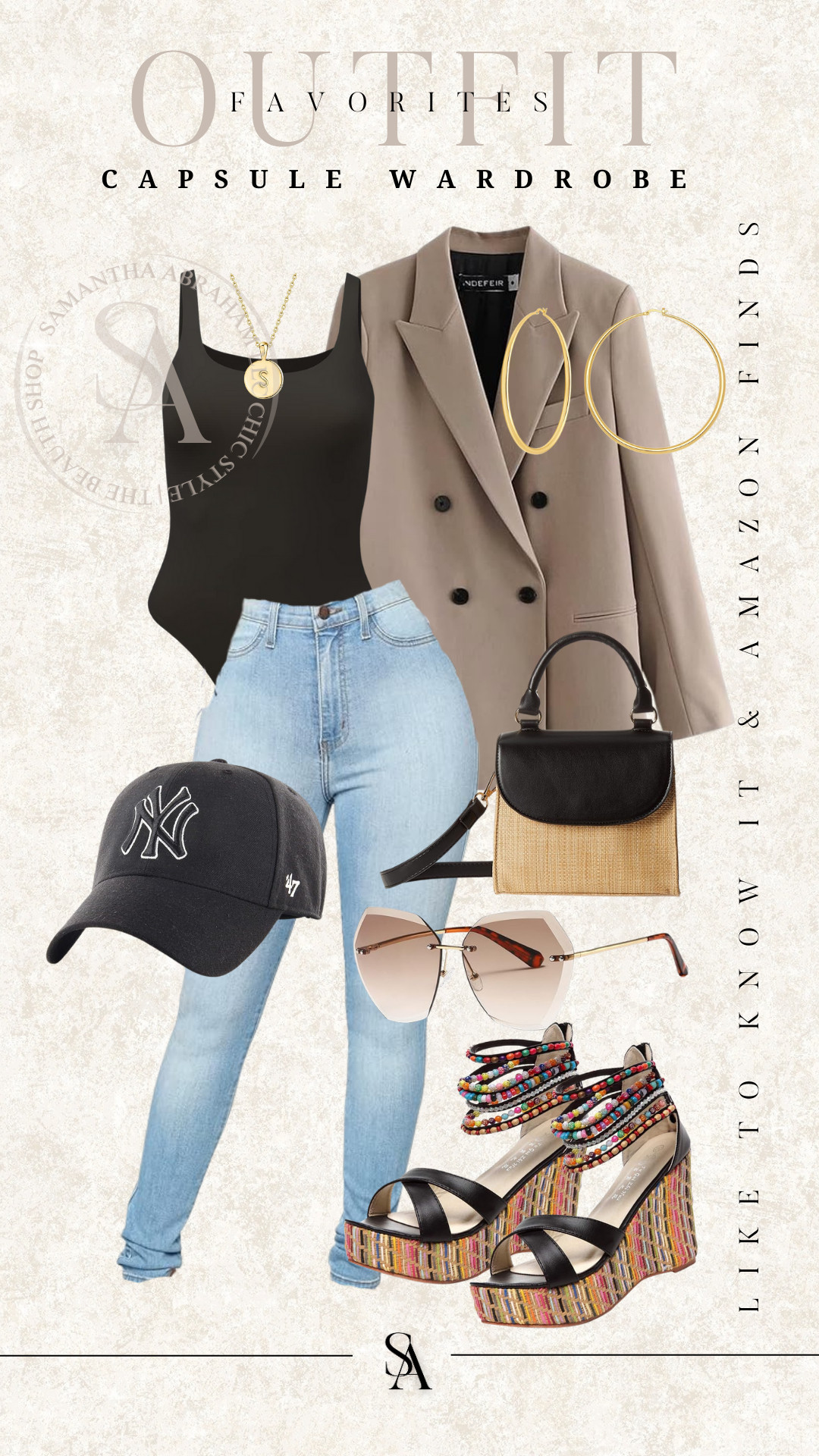 Classy sporty casual brown look: black body suit, denim jeans, brown coat. 

 #LTKSeasonal #LTKOver40 #LTKStyleTip