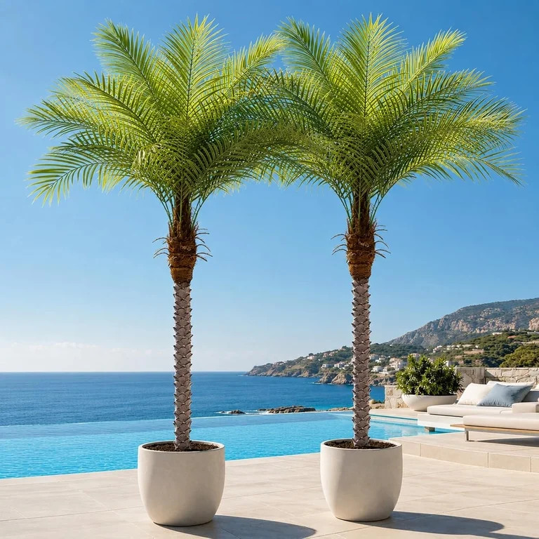 7ft Artificial Phoenix Palm Tree, Faux Coconut Silk Tropical Fake Palm Plant for Indoor Outdoor H... | Walmart (US)