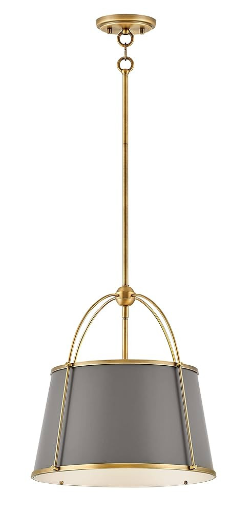 Hinkley Clarke Large Drum Pendant - Dark Matte Grey Metal Shade, Includes 1-6" & 2-12" Downrods, ... | Amazon (US)