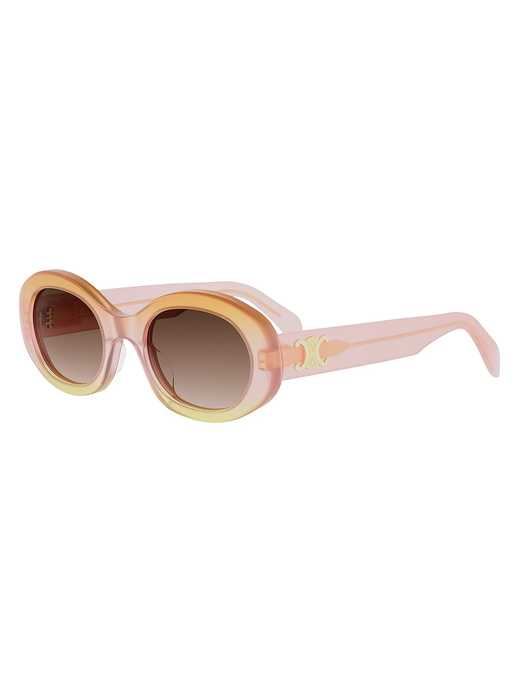 CELINE Triomphe 52MM Oval Sunglasses | Saks Fifth Avenue | Saks Fifth Avenue