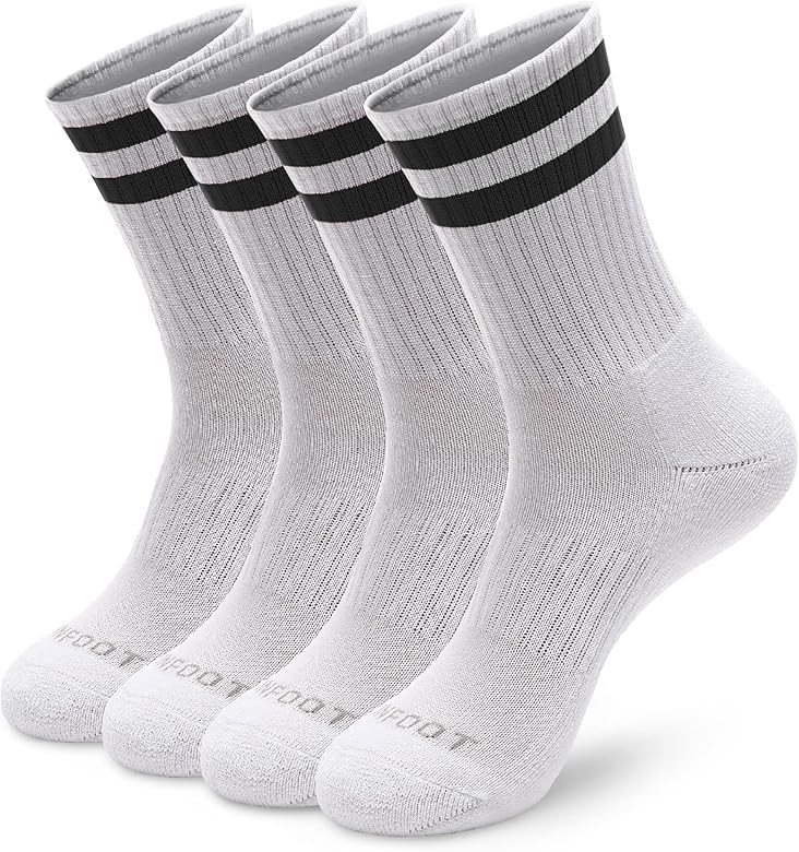 MONFOOT Men's/Women's 4-8 Pairs Athletic Cushion Crew Socks, Multipack | Amazon (US)
