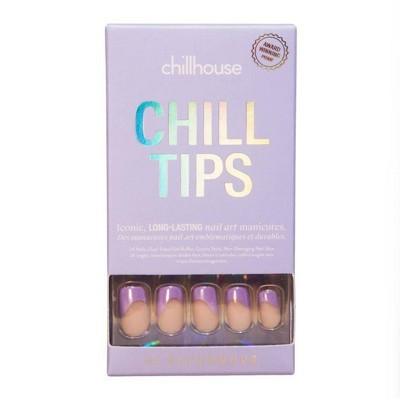 Chillhouse Chill Tips Press-On Fake Nails - AI Supernova - 24ct: Square, ABS, Duochrome | Target