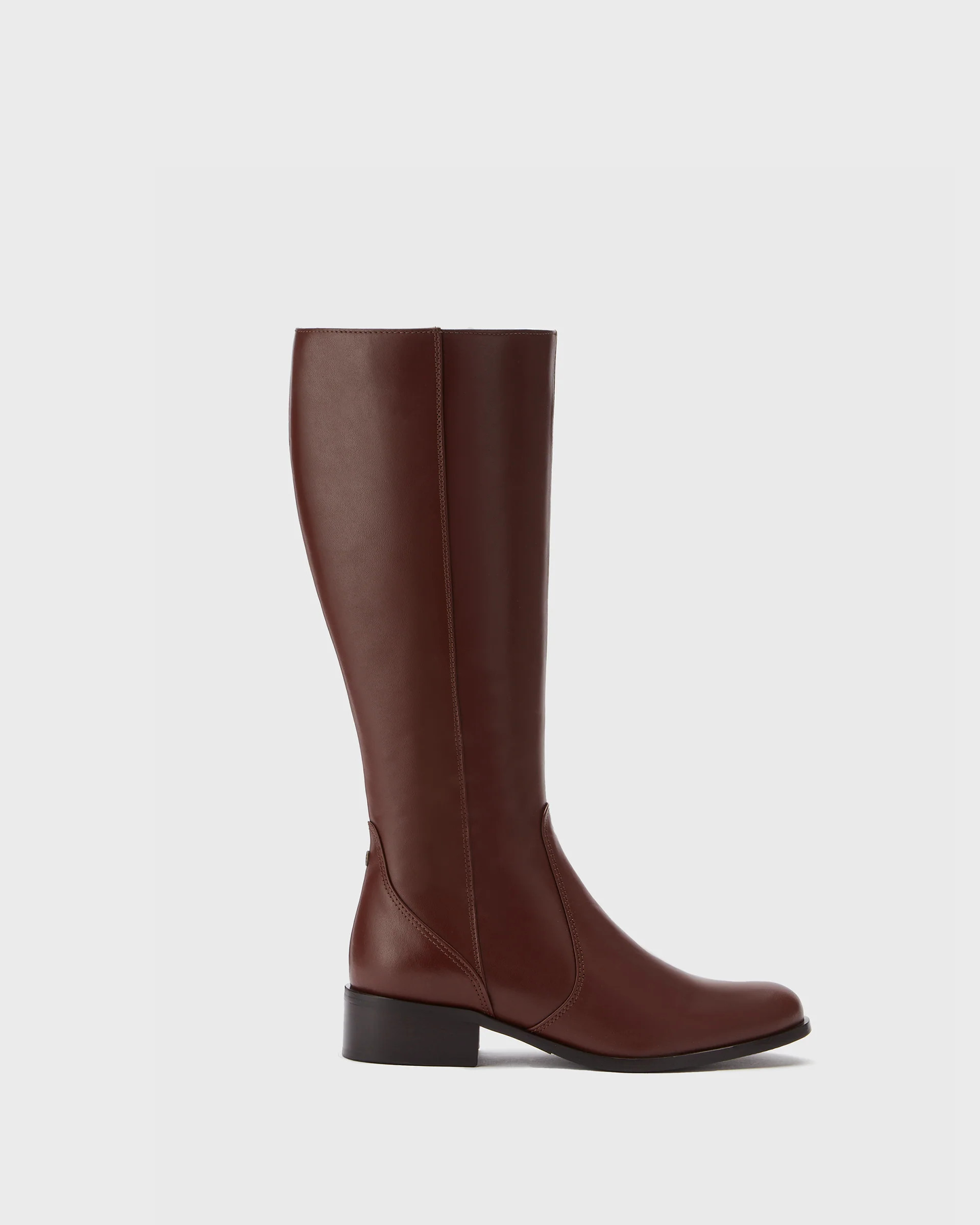 Haltham Petite Knee High Boots in Brown Leather | DuoBoots