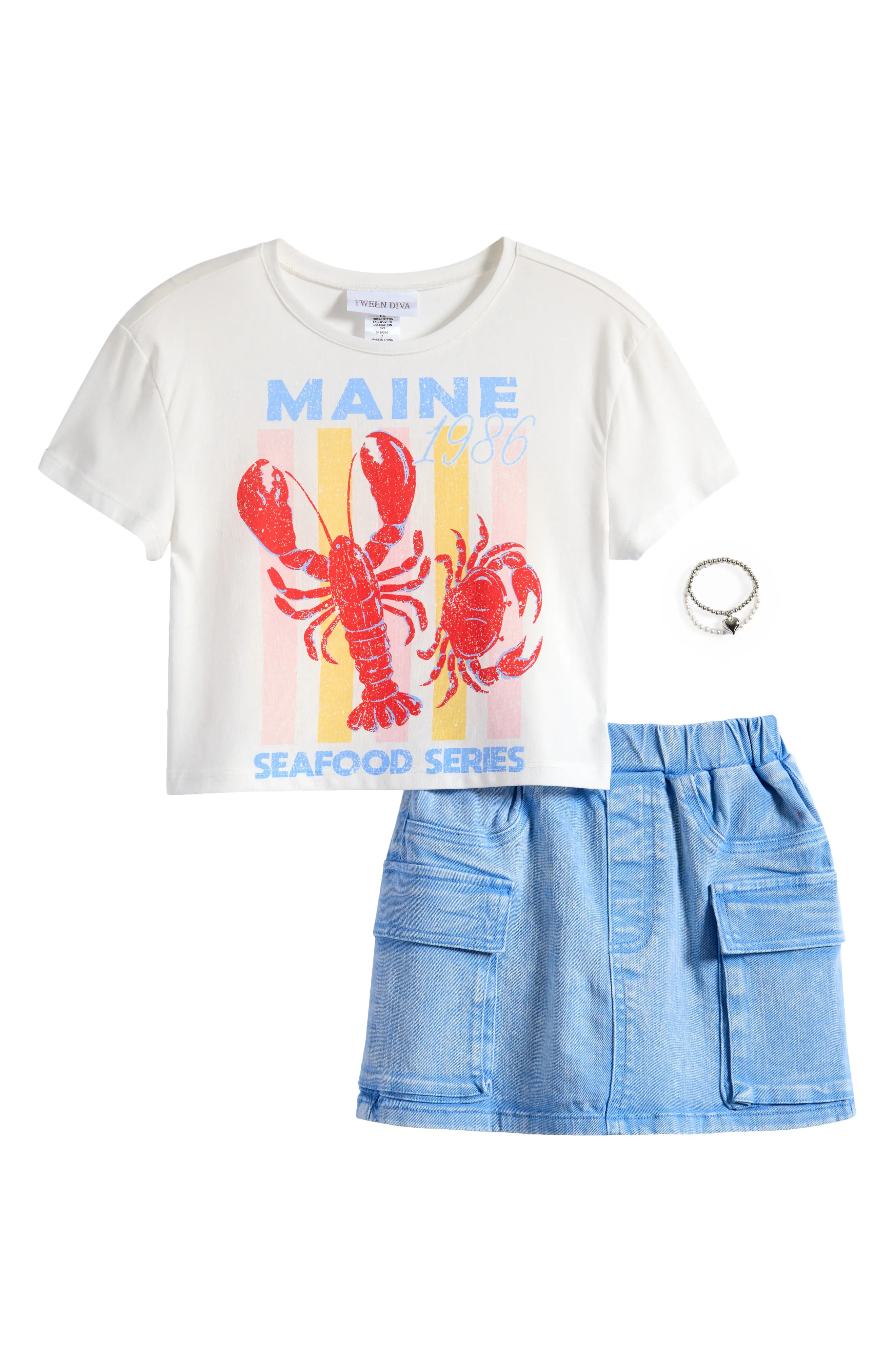 Kids' Graphic T-Shirt & Denim Skirt Set (Women) | Nordstromrack | Nordstrom Rack