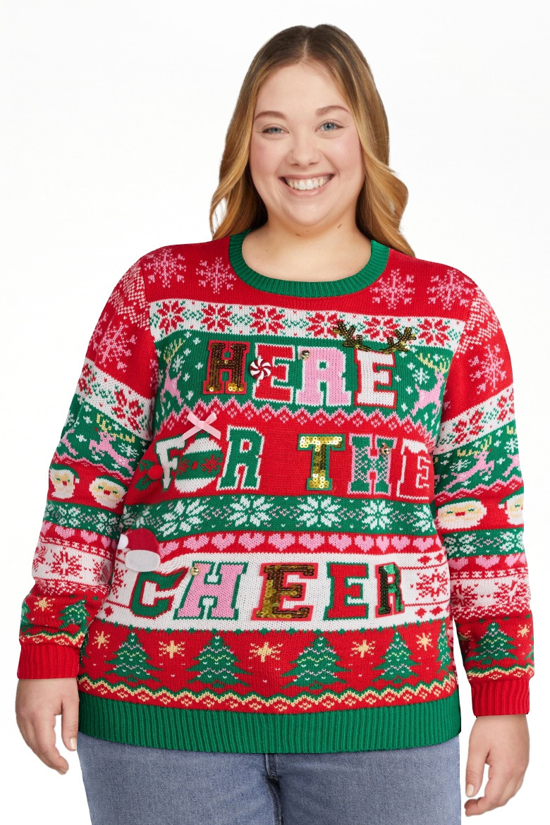 No Boundaries Christmas Sweater, Lightweight, Women's | Walmart (US)