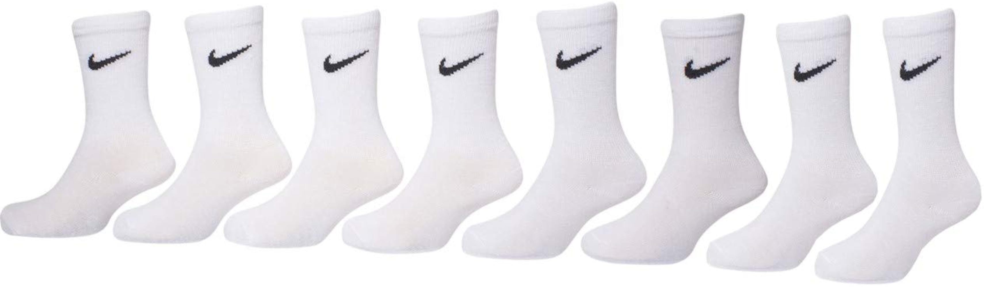 Nike Toddler/Little Boy's Lightweight Sport Crew Socks 8-Pairs White Fits 10C-3Y | Amazon (US)
