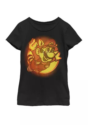 Nintendo Girls 7-16 Super Mario Raccoon Halloween Short Sleeve Graphic T-Shirt | Belk