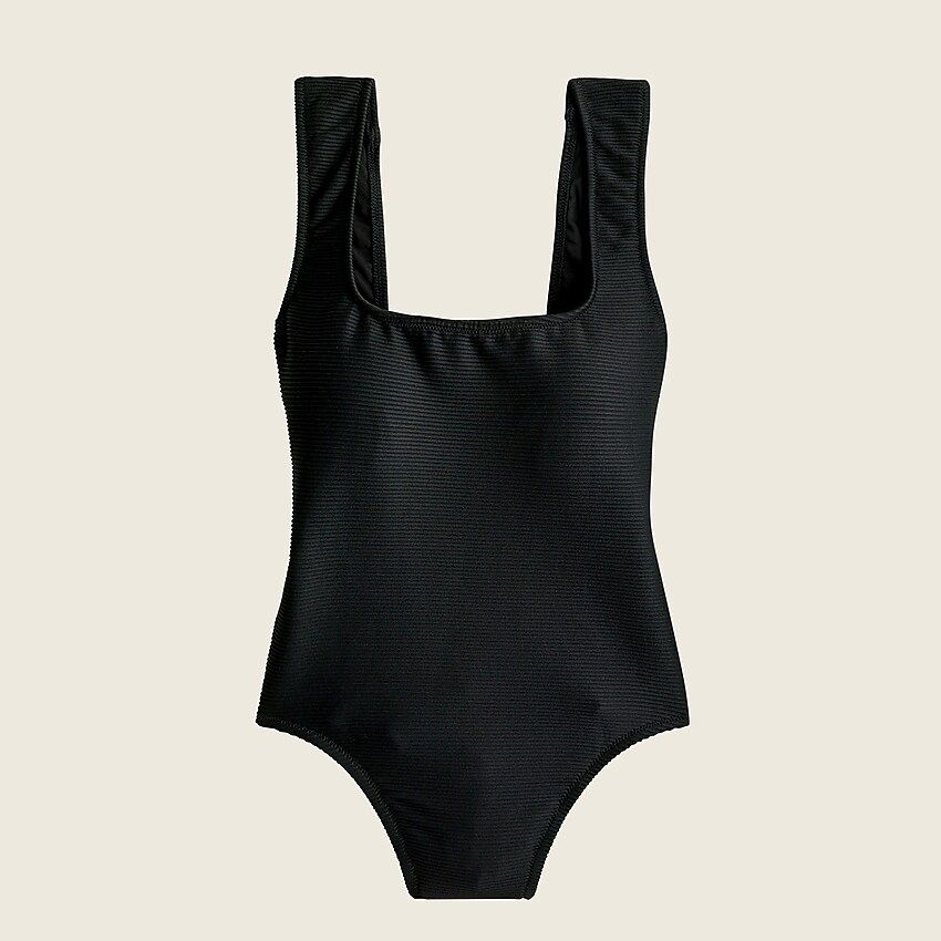 Rib square-neck one-piece | J.Crew US