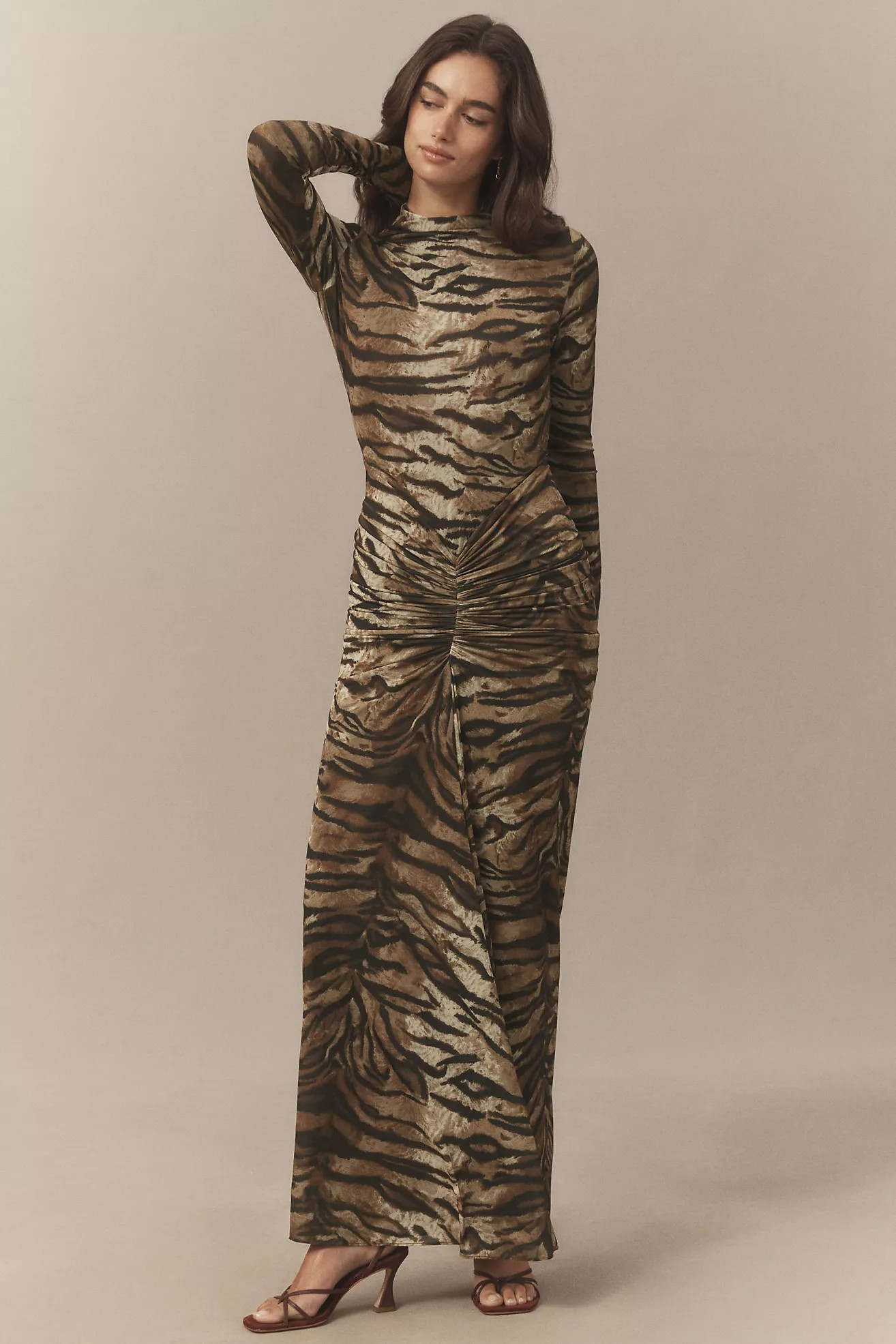 Ronny Kobo Scorpio Mock-Neck Ruched Jersey Maxi Dress | Anthropologie (US)