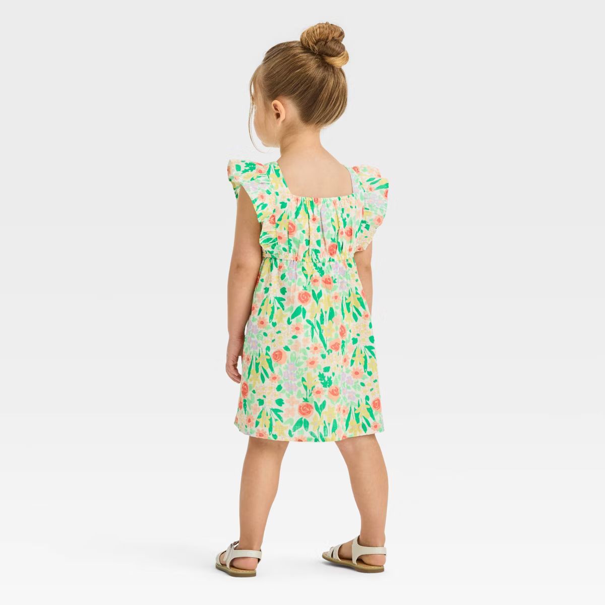 Toddler Girls' Floral Dress - Cat & Jack™ Cream | Target