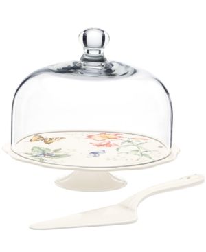 Lenox Butterfly Meadow Cake Stand with Dome & Server | Macys (US)