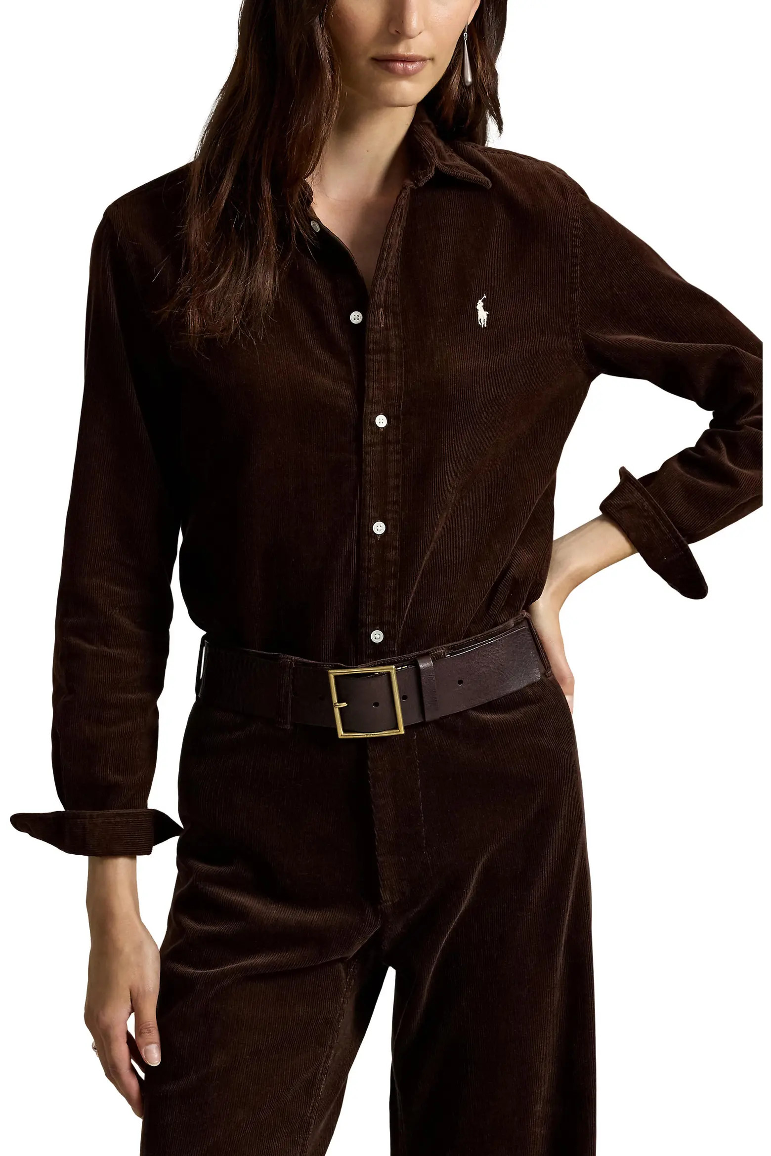 Polo Ralph Lauren Cotton Corduroy Button-Up Shirt (Women) | Nordstrom | Nordstrom