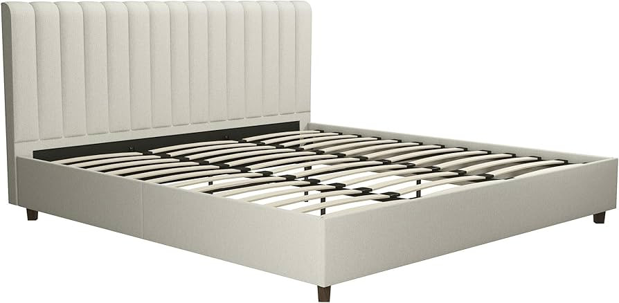 Novogratz 4190439N Brittany Upholstered Bed, Queen, Gray | Amazon (US)