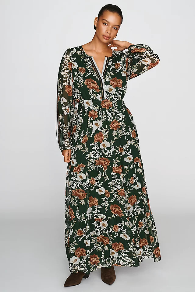 Somerset Chiffon Long Sleeve Maxi Dress | Anthropologie (US)