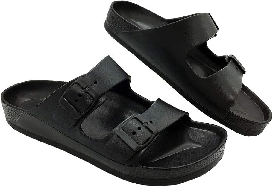 Luffymomo Adjustable Slip on Eva Double Buckle Slides for Mens | Amazon (US)