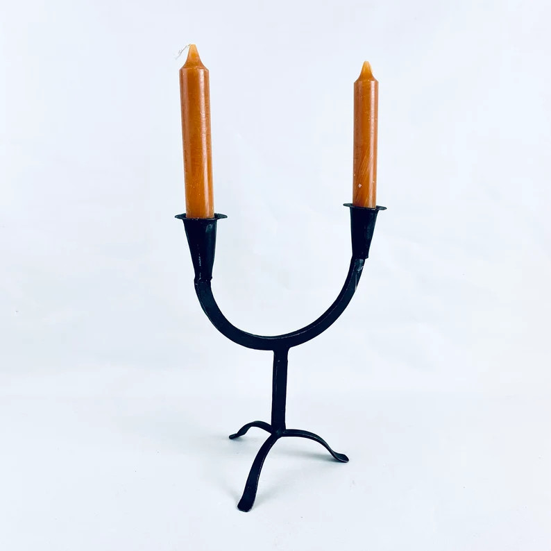 Hand Forged Rustic Candle Holder - Etsy | Etsy (US)