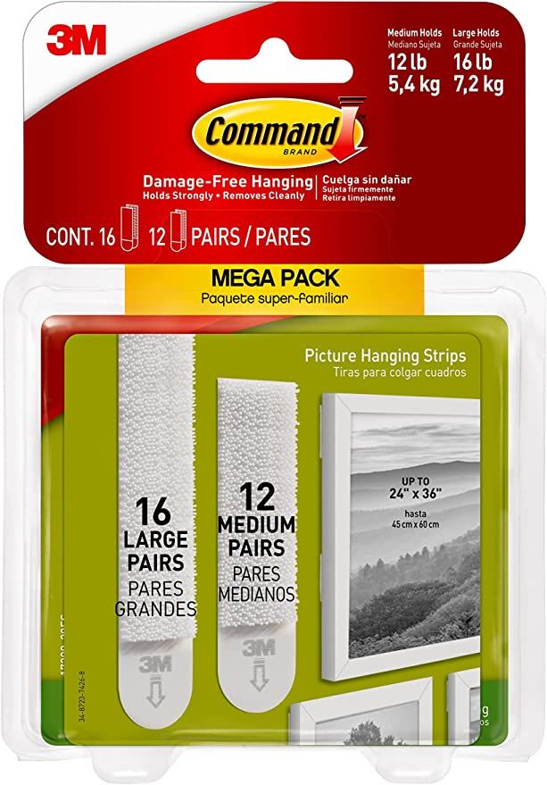 Command Medium and Large Picture Hanging Strips, Damage Free Hanging Picture Hangers, No Tools Wa... | Amazon (US)
