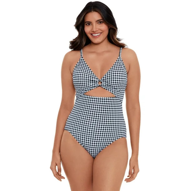 Time and Tru Women's and Women’s Plus Size O Ring One Piece Swimsuit | Walmart (US)