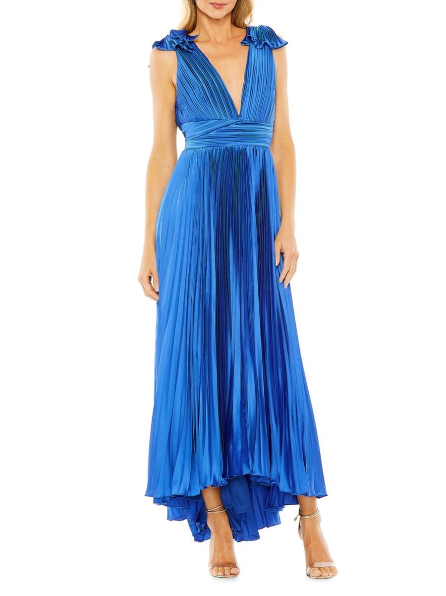 Pleated Asymmetric Ruffled Gown | Saks Fifth Avenue