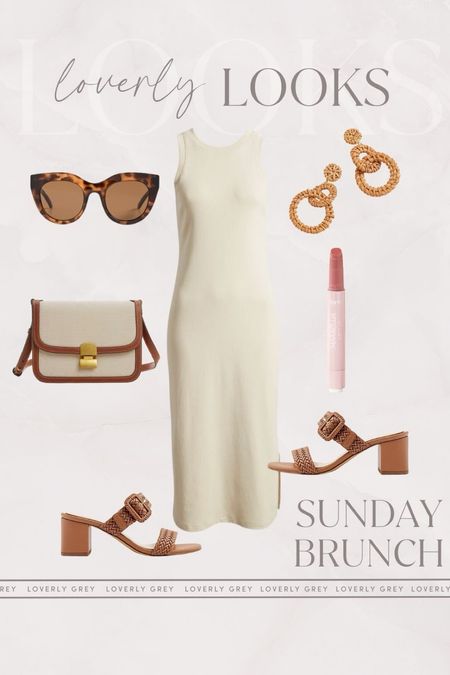 Loverly Grey Sunday brunch outfit idea. This neutral midi dress and buckle detail heels are perfect for a spring look. 

#LTKSeasonal #LTKstyletip #LTKbeauty