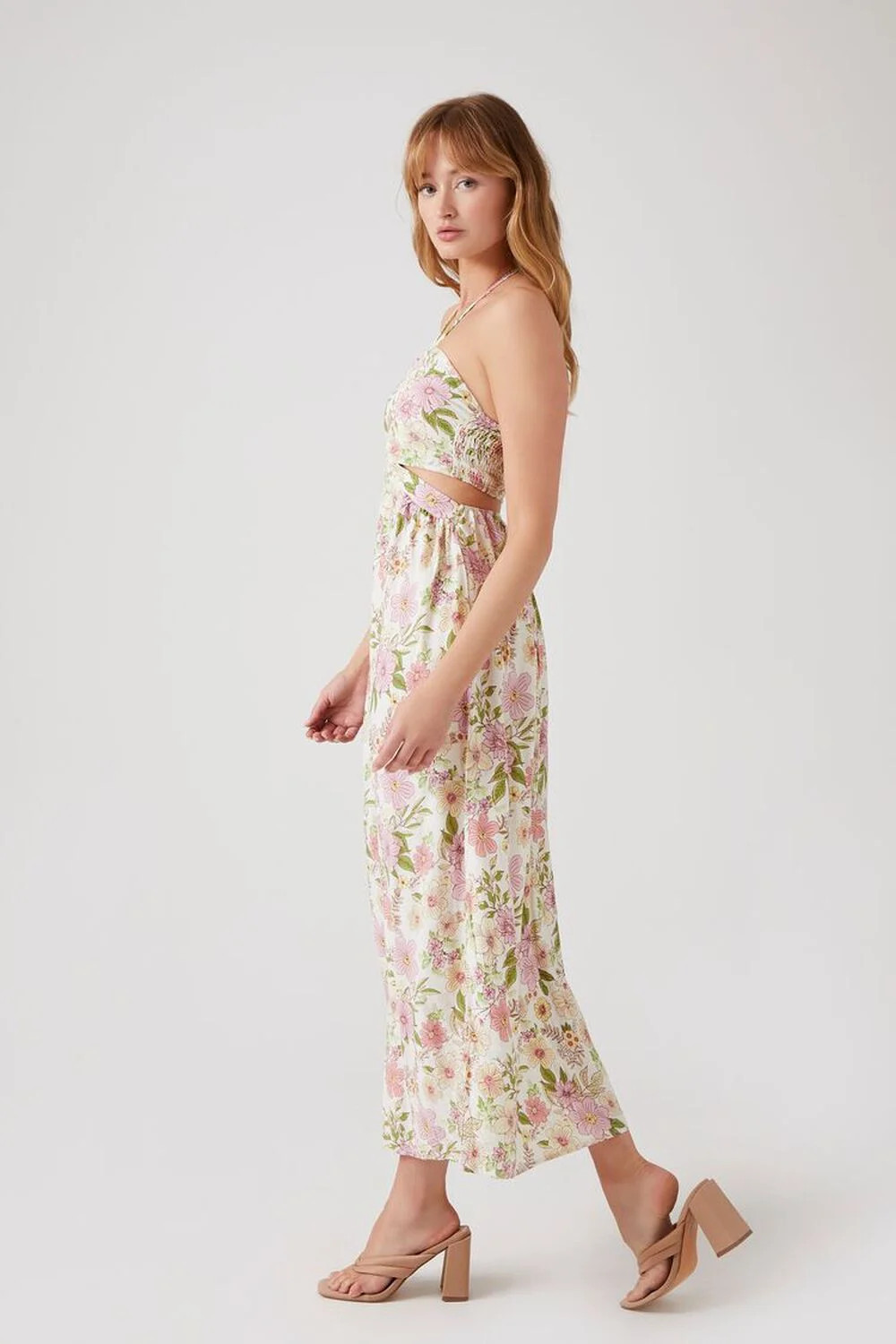 Floral Cutout Halter Midi Dress | Forever 21 (US)