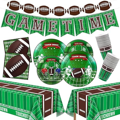OHOME Football Party Decorations - Superbowl Party Decorations 2026 - Serve 24 - Football Plates ... | Amazon (US)